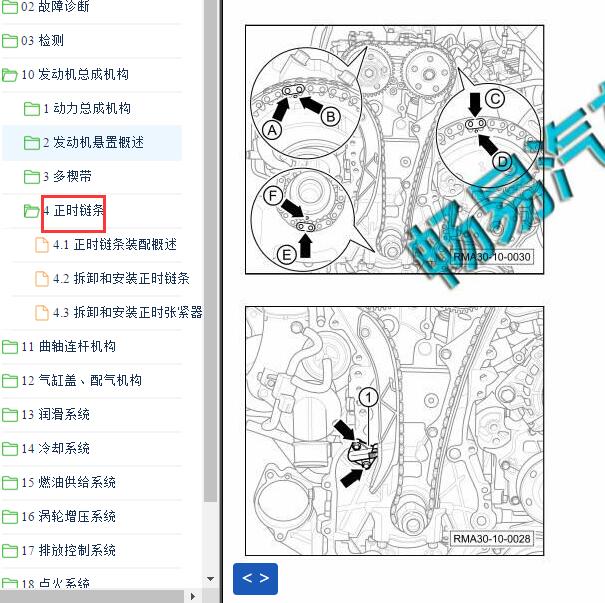 2017-2018年传祺GS8 4B20M1发动机正时标记.