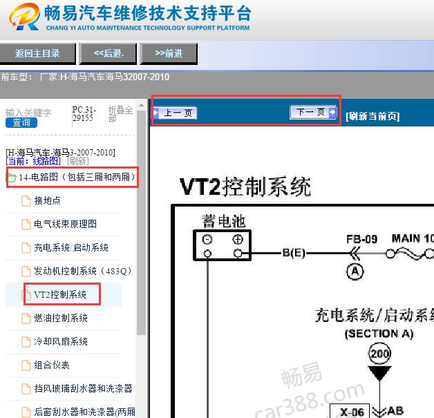 2007-2010年海马汽车海马3变速箱电路图