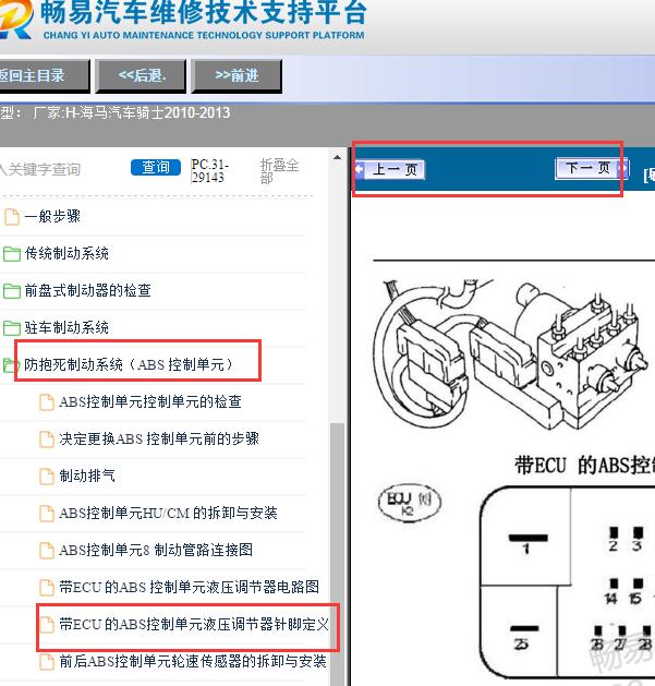 2010-2013年海马骑士ABS针脚定义