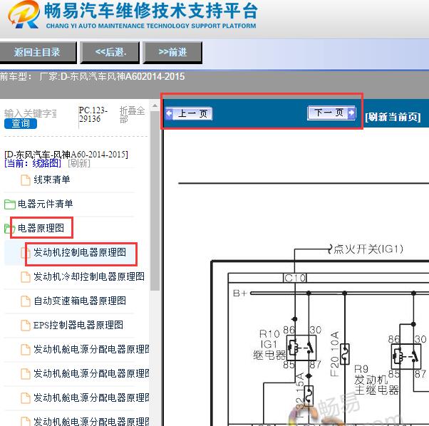 2014-2015年东风风神A60发动机电路图