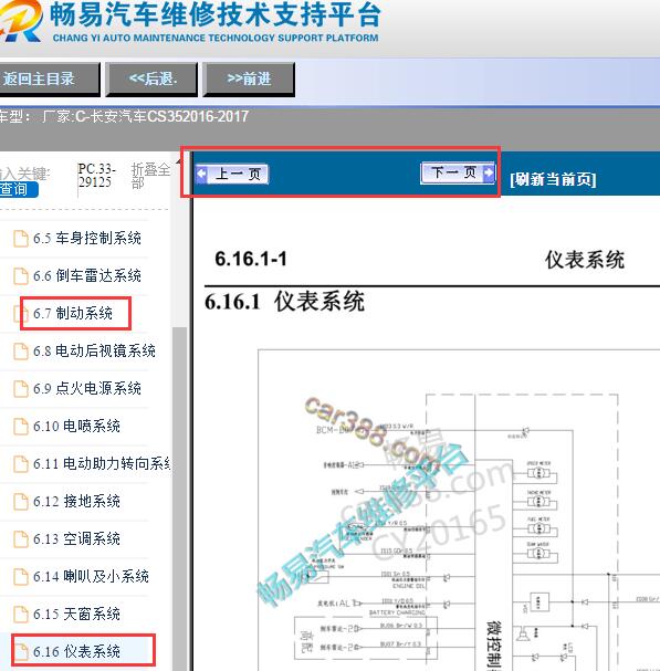 2016-2017年长安汽车CS35仪表电路图
