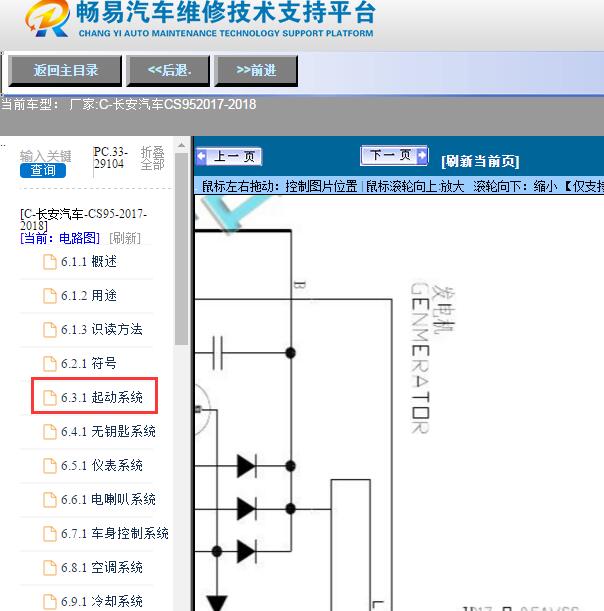 2017-2018年长安汽车-CS95 发电机电路图