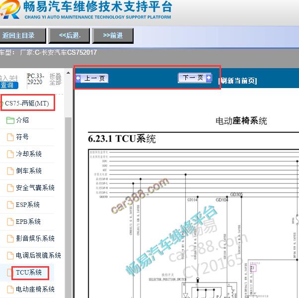 2017年长安汽车CS75变速箱电路图