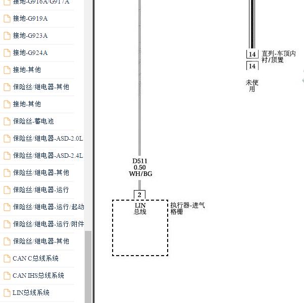2017-2018年吉普自由光格栅电路图