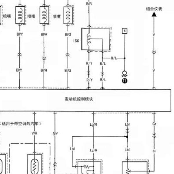 2013年昌河铃木北斗星发动机电路图和11年空调电路