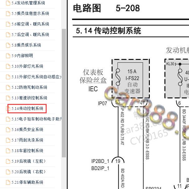 2018年大通D90 变速箱电路图