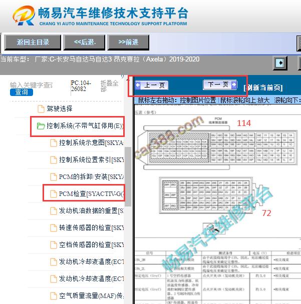 2019年马自达3 昂克赛拉  发动机针脚资料
