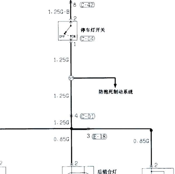 2006年东风风行菱智MPV  ABS电路图