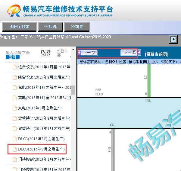 2019-2020年丰田酷路泽OBD诊断插头电路图