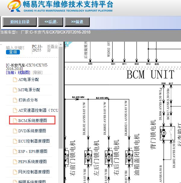 2016-2018年长安汽车-CX70/CX70T门锁电路图