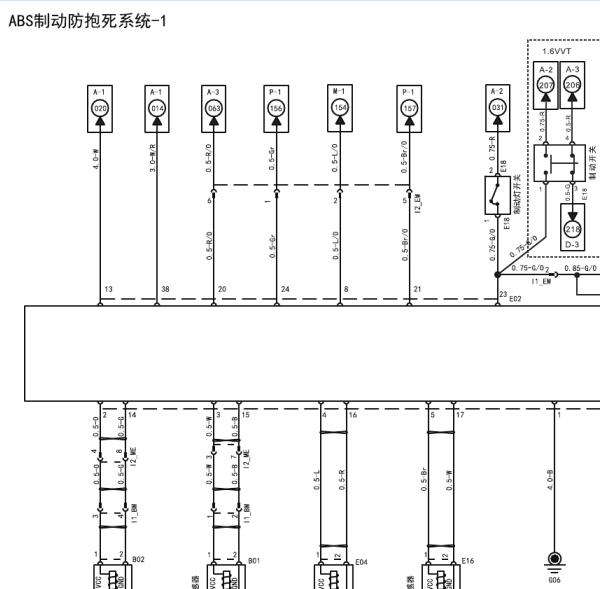 2018年江淮瑞风M3 ABS电路图