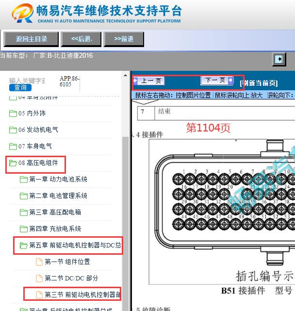 2016年比亚迪秦前电机控制器针脚