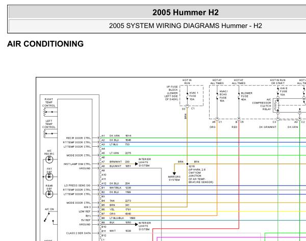 2005年悍马H2空调电路图