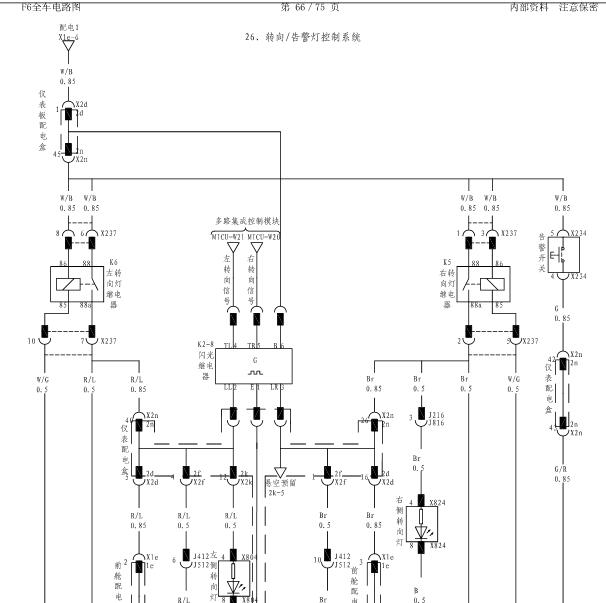 2010年比亚迪F6转向灯电路图.