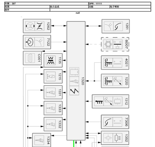 2007年标致307发动机电路图