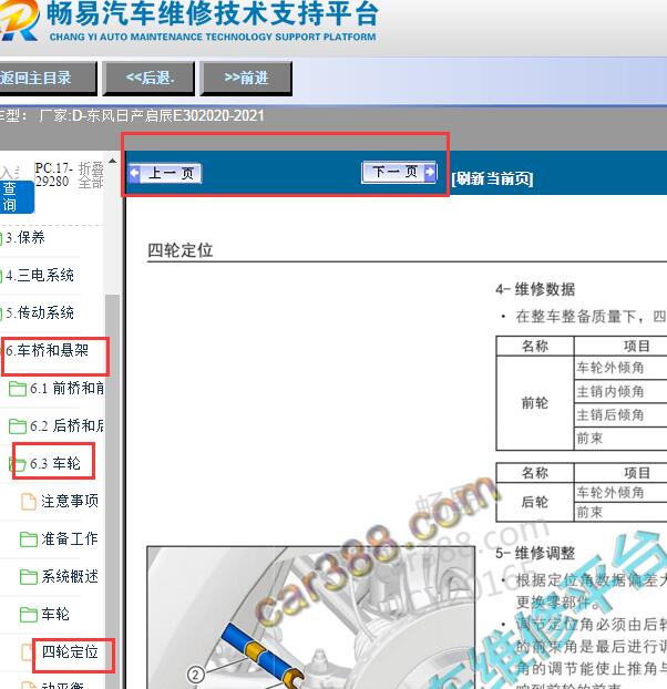 2020-2021年东风日产启辰E30四轮定位