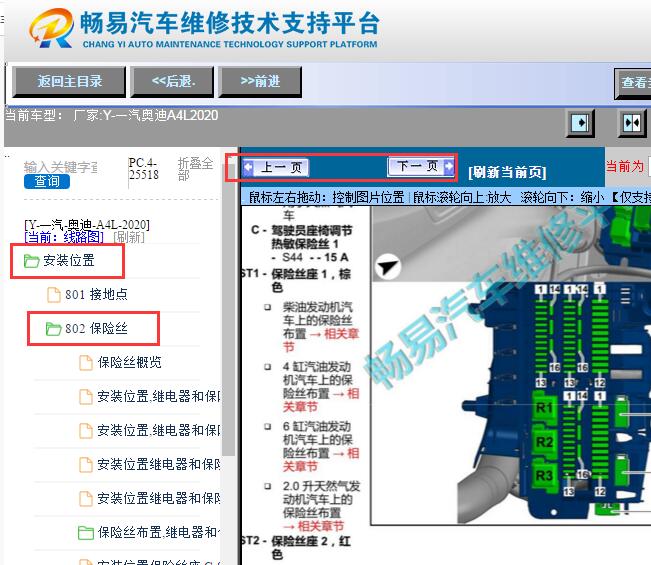 2020年奥迪A4L保险丝资料