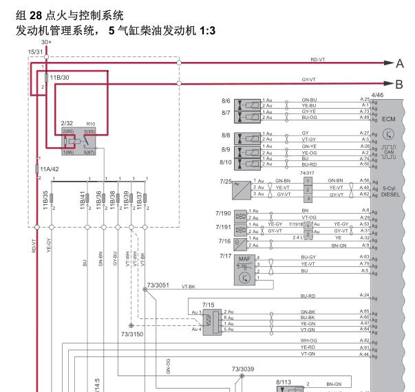 2016年沃尔沃XC90点火相关电路图
