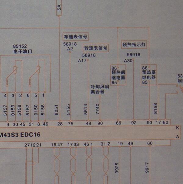 2009年依维柯发动机预热塞电路图