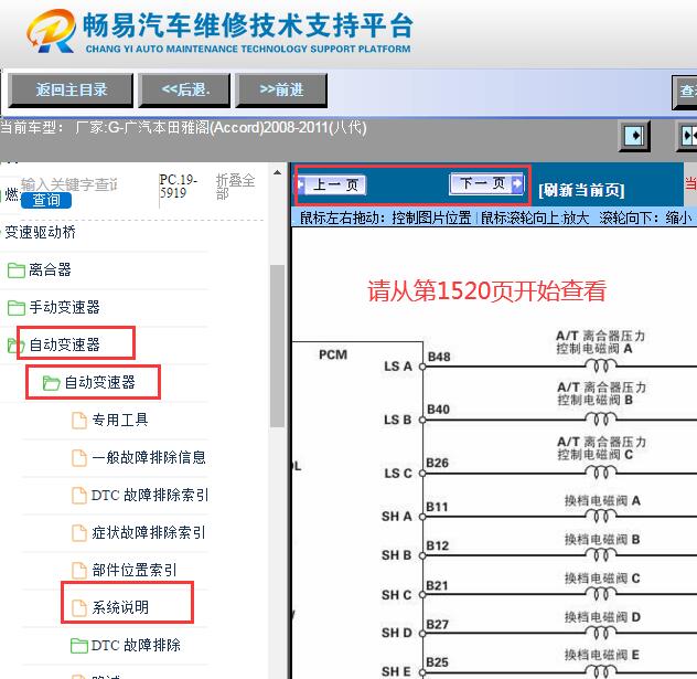 2008-2011年本田雅阁变速箱电路图
