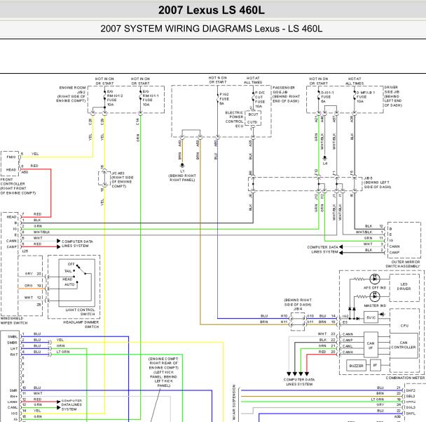 2007年雷克萨斯LS460L大灯电路图