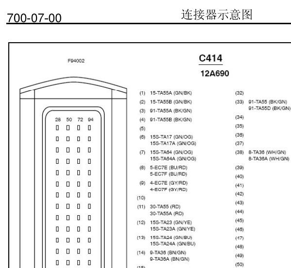 2011-2013年蒙迪欧致胜变速箱档杆单元针脚