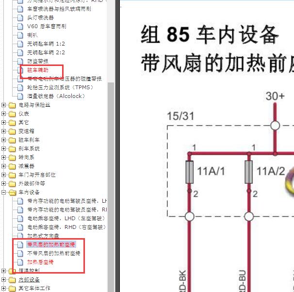 2014年沃尔沃S60 驻车辅助电路图