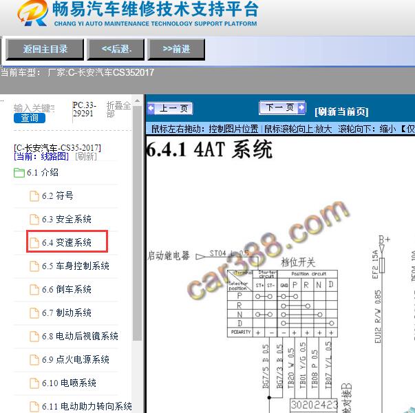 2017年长安汽车-CS35变速箱电路图