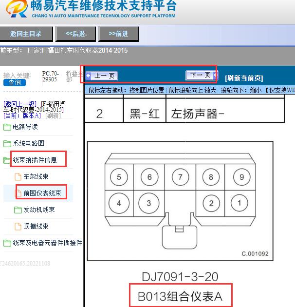 2014-2015年福田时代驭菱仪表针脚
