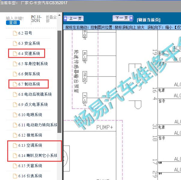 2017年长安汽车CS35 ABS网关空调及变速箱电路图
