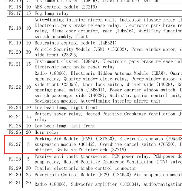 2005年林肯领航员  空气悬挂保险丝位置