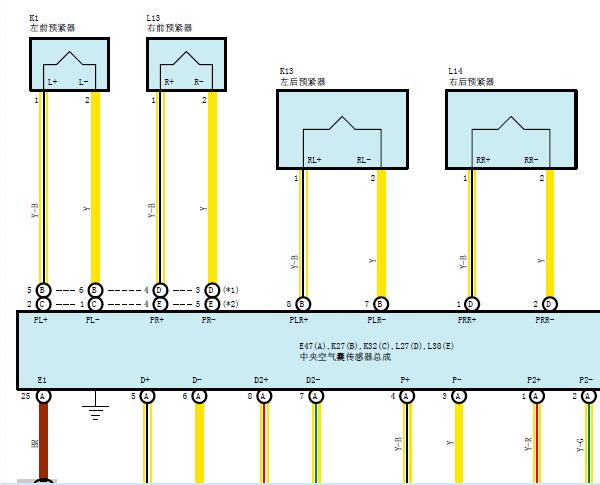 2017年丰田酷路泽气囊电路图