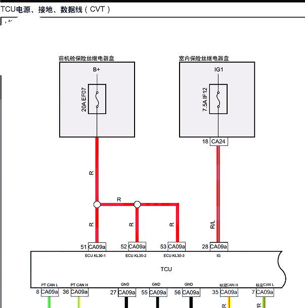 吉利帝豪CVT变速箱电路图