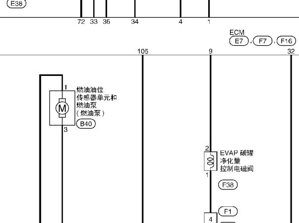 2014年日产阳光燃油泵电路图