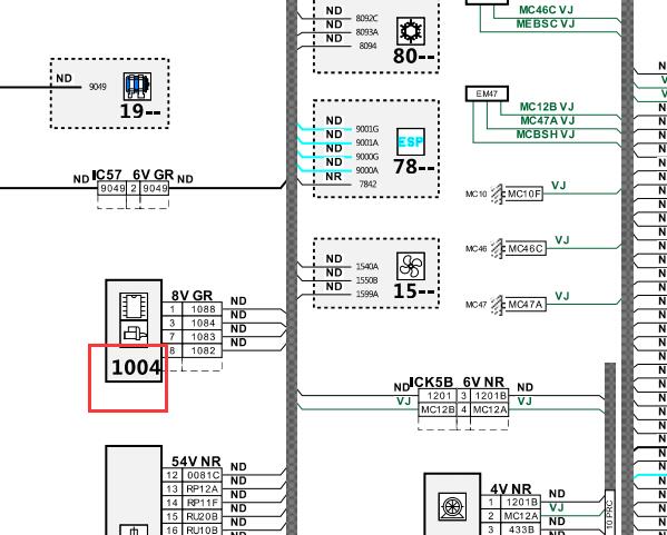 标致408 WFZ发动机电路图（含起动机控制单元）