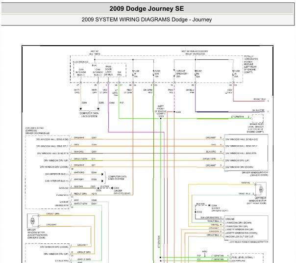 2009年道奇酷威车窗电路图