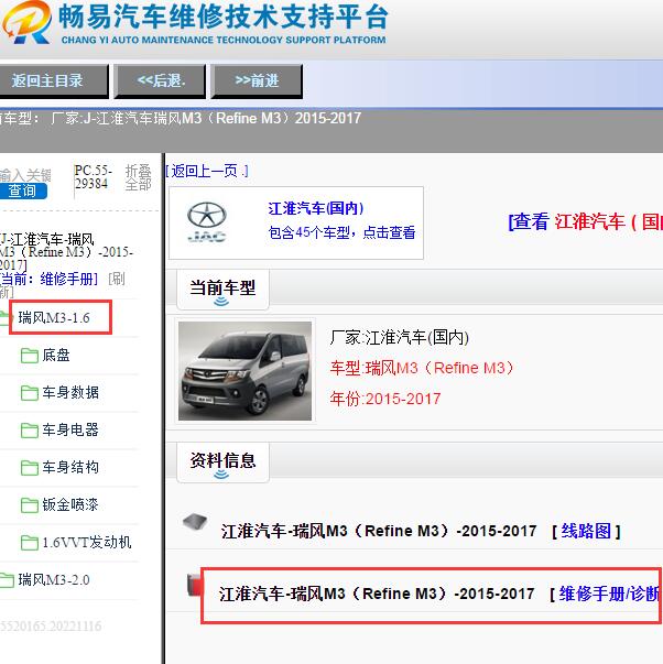 2015-2017年江淮瑞风M3 (Refine M3)全车维修手册