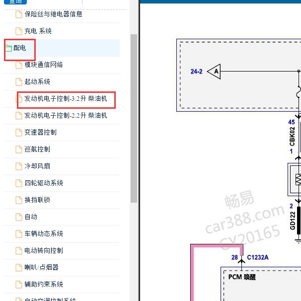 2015年福特RANGER 3.2发动机电路图