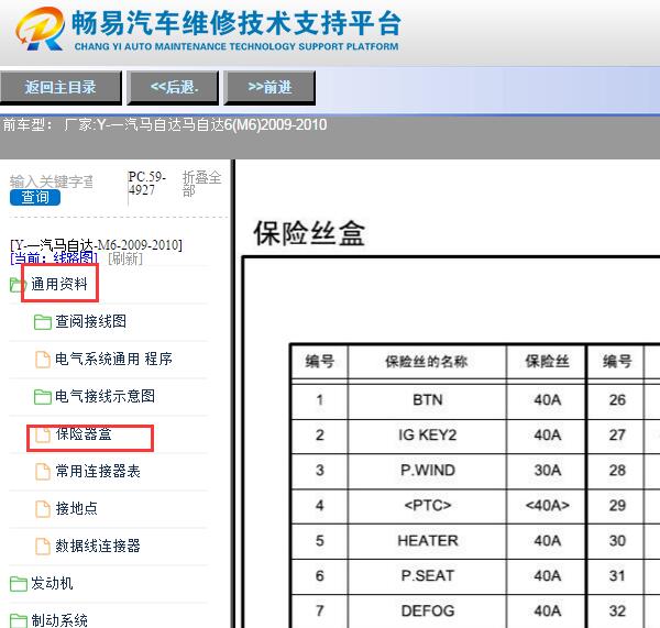 2009年马自达6保险丝盒位置说明