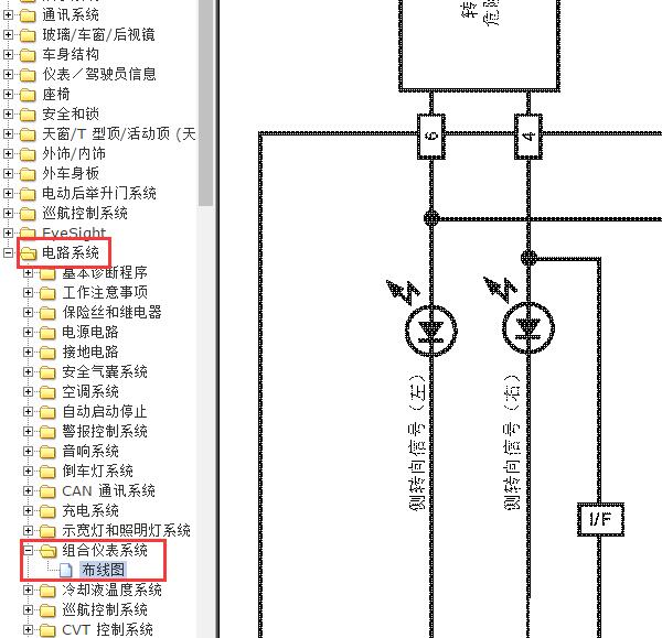 2013年斯巴鲁森林人仪表电路图