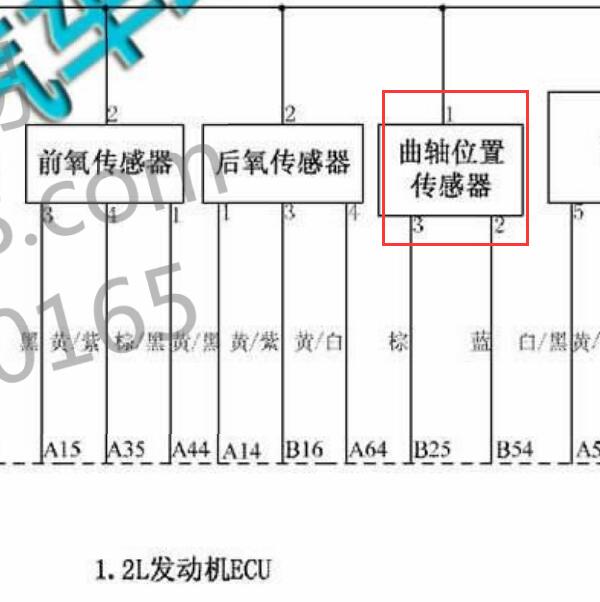 2012年五菱荣光曲轴位置传感器电路图