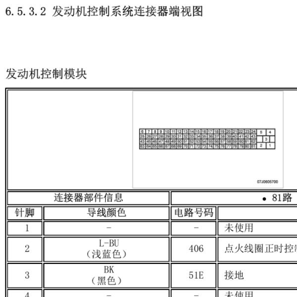 2005年别克凯越发动机针脚