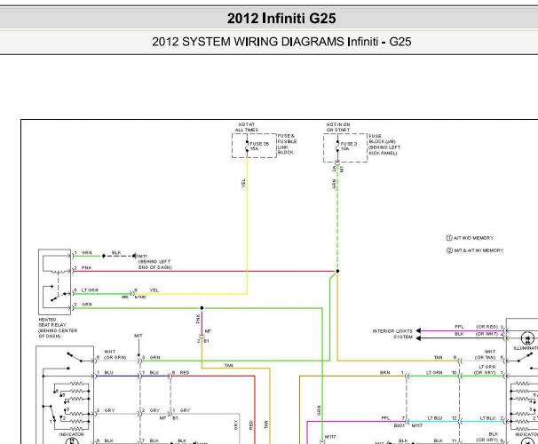 2012年英菲尼迪G25座椅电路图