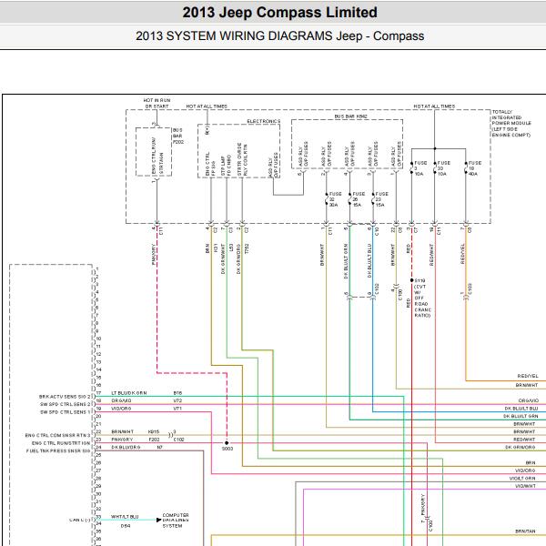 2013年吉普指南者发动机电路图
