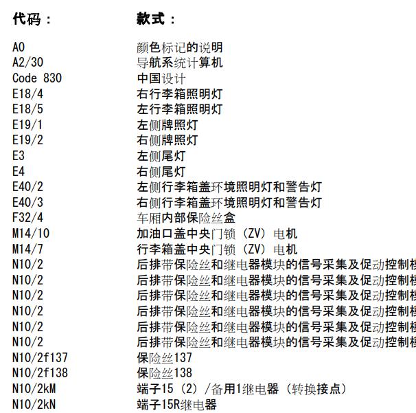 2010年奔驰S350 尾灯和后SAM模块电路图