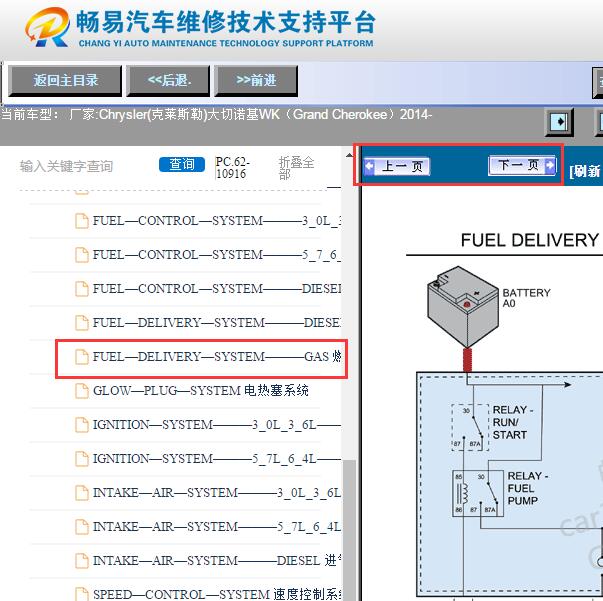 2014年克莱斯勒大切诺基  燃油泵电路图