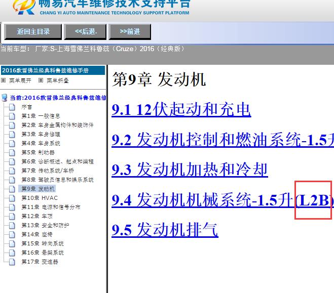 2016年雪佛兰科鲁兹发动机型号