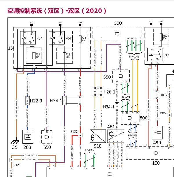 2020年观致5S   空调风扇电路图