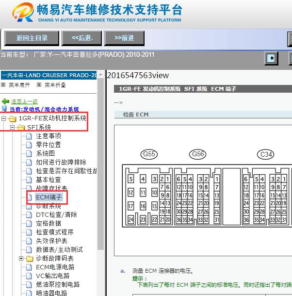 2010年丰田普拉多  1GR发动机针脚