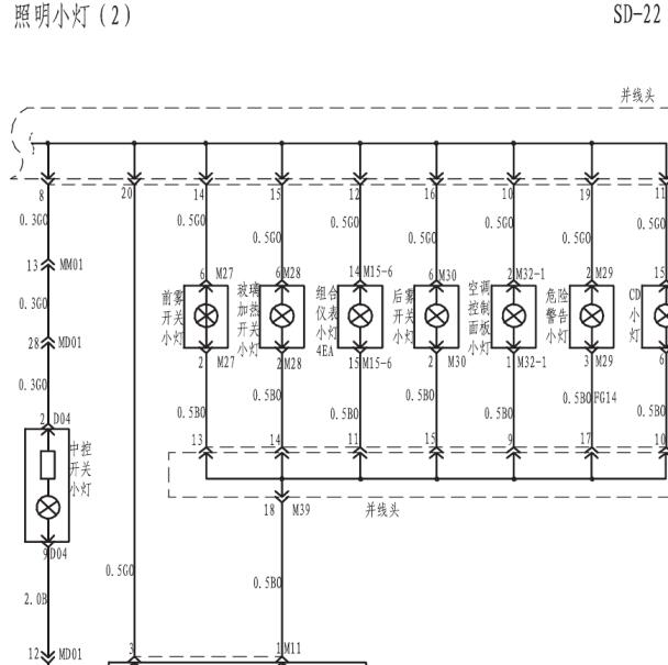 2006-2012年江淮瑞鹰室内灯电路图